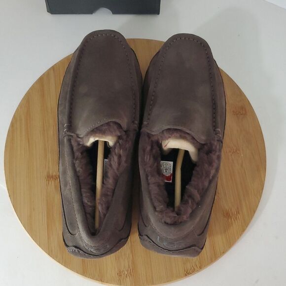 UGG Ascot Slipper Dusted Cocoa Suede Wool Comfort Loafer Men's US 9 NIB - Picture 6 of 15